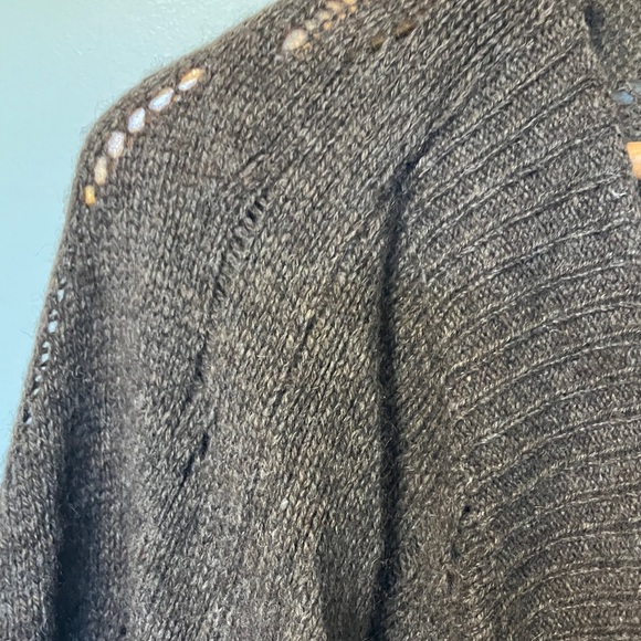 Vince Brown yak hair wool blend Open Front Cardigan - Picture 4 of 7